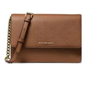 Michael Kors brown leather crossbody wallet/ purse.
